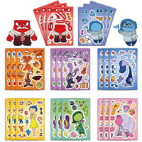 8PCS Anime Movie Character DIY Handmade Activity Stickers Early Education Puzzle Encouragement Stickers