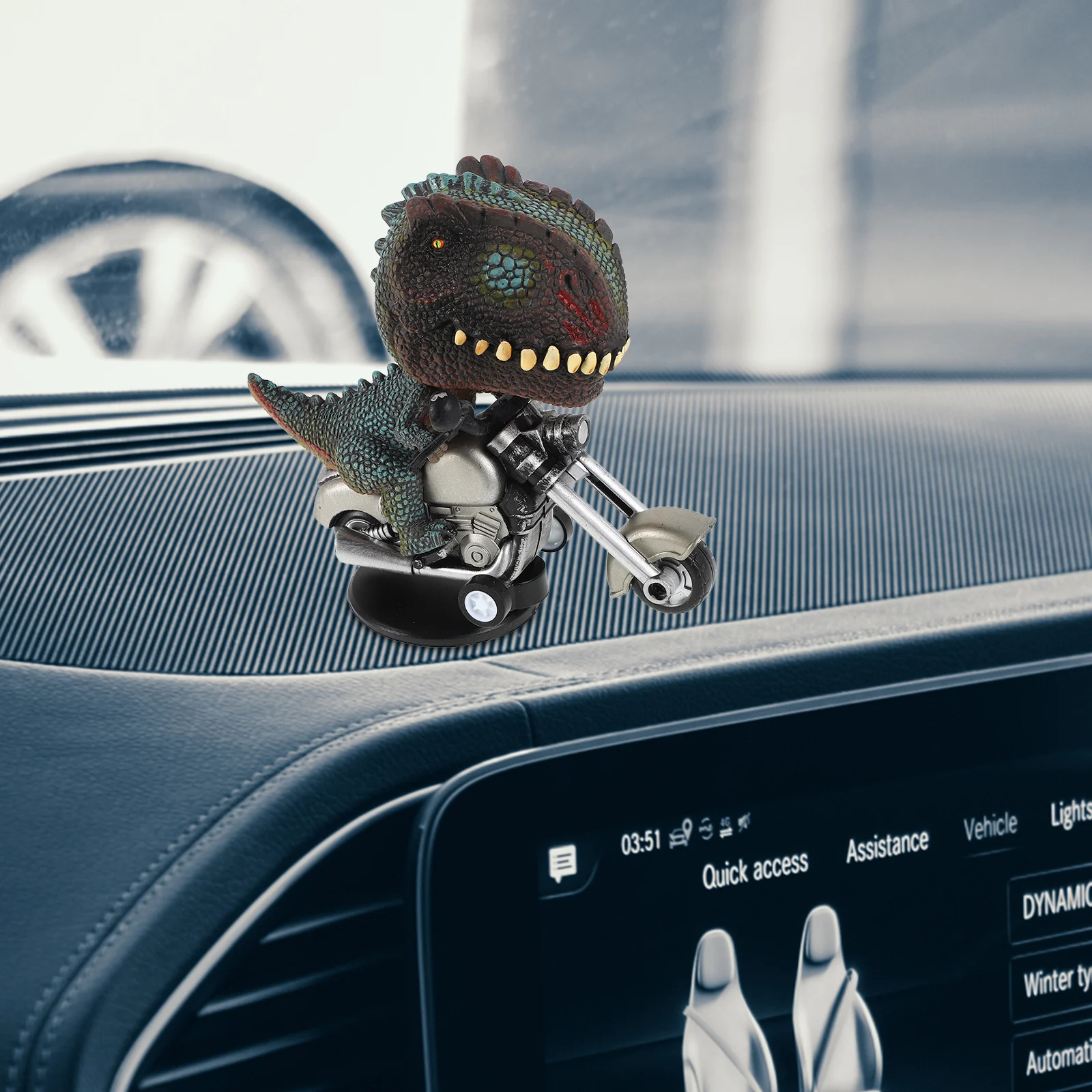 

Tyrannosaurus Motorcycle Motorbike Playthings Dinosaur Toy Decorative Models Simulation Toys Desktop Ornaments Ride Statue