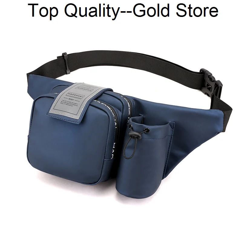 

Fashion Men Nylon Belt Waist Bag Travel Single Chest Pack Water Bottle Kettle Waterproof Male Bum Hip Bags Fanny