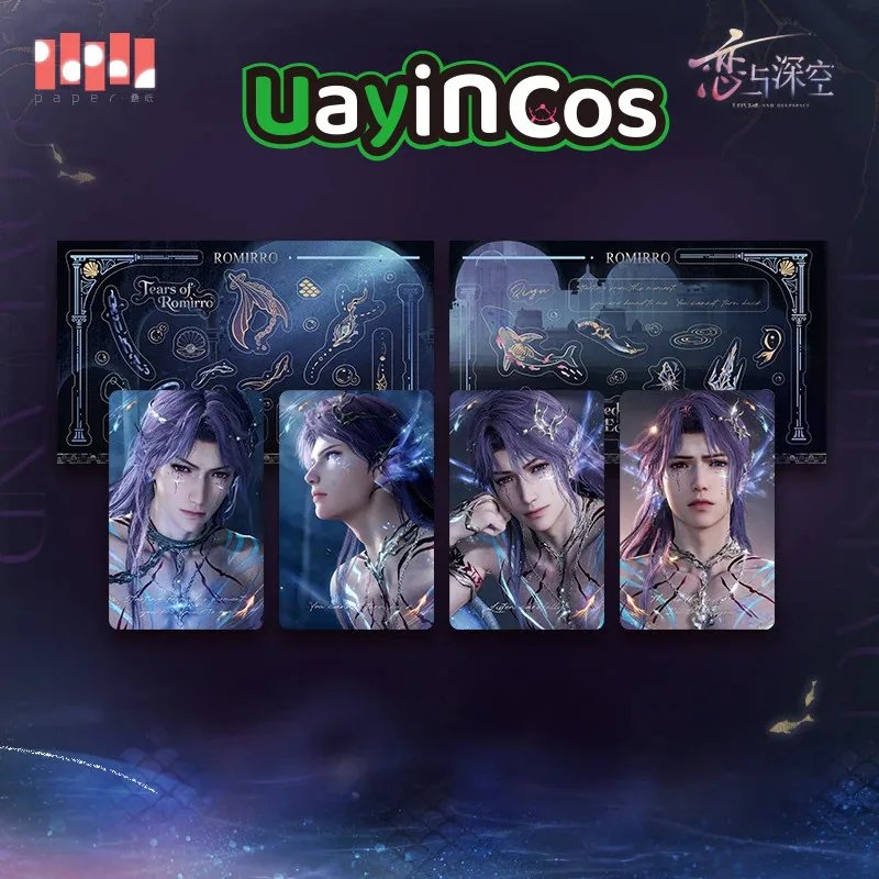 In stock Official Love and Deepspace Rafayel Grating Card Set Lemurian Sea God Series Anime Game Ornament Toy Gifts Cosplay