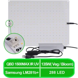 Full Spectrum LED Grow Light 1500W Samsung LM281B Dimmable Plant Growth Lamp Quantum Board Plant Fill Light for Greenhouse Flowe