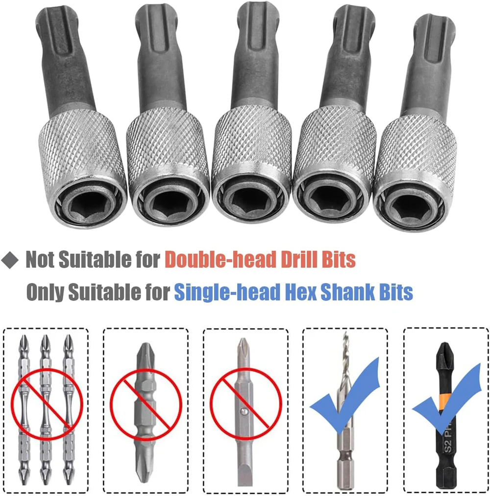 Electric Hammer Conversion Connecting Rod Sleeve SDS Round Shank 1/4 Hex Shank Adapter Converter Impact Drill Head Adapter