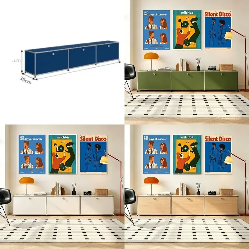 Modern Stainless Steel TV Stand Light Luxury Media Console Simple Storage Cabinet for Living Room Dining Area