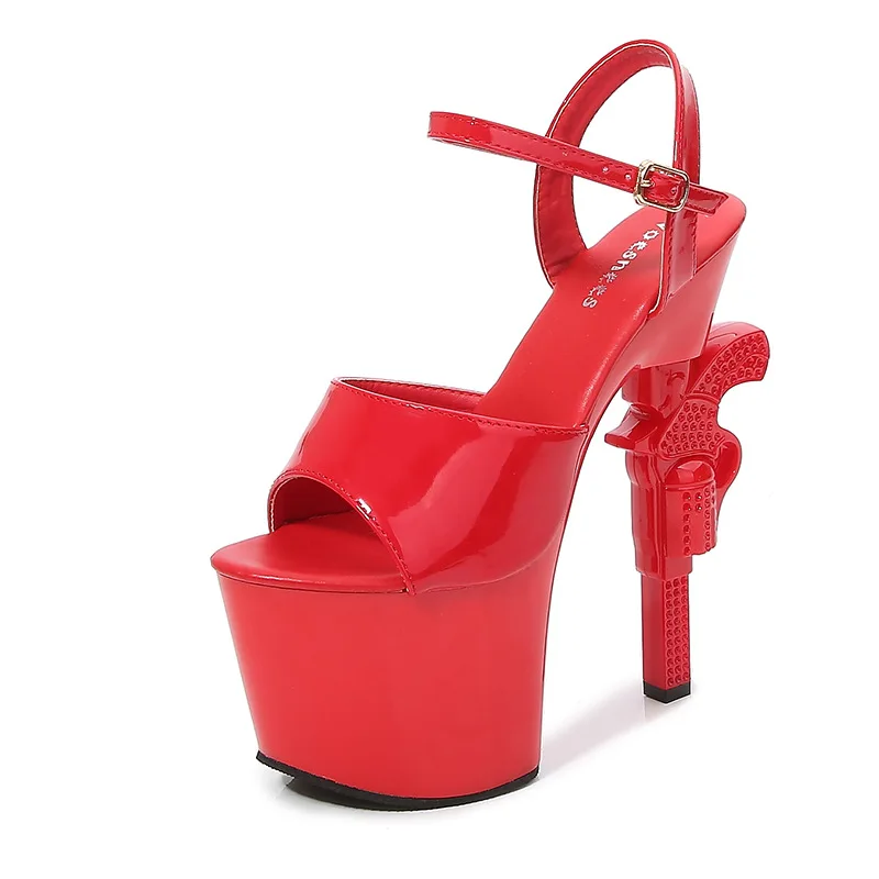 

Женские непромокаемые сандалии на платформе на очень толстом каблуке 18 см, пикантные туфли для ночного клуба, сценическая модель, банкетное платье, обувь для танцев на пилоне