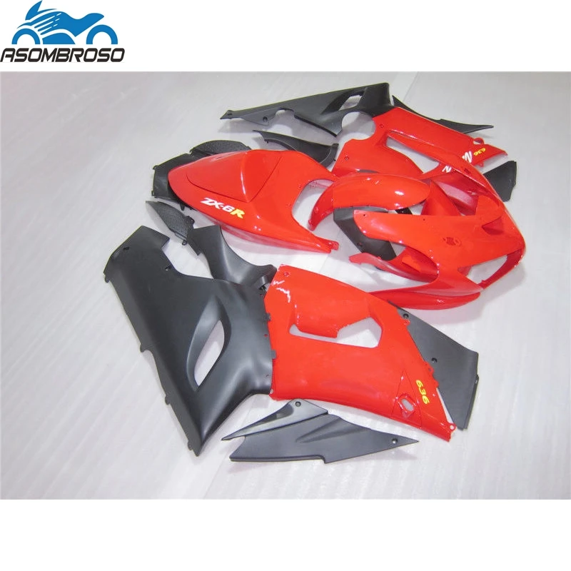 Red Black ABS Plastic New Arrival Motorcycle Bodyparts for Kawasaki Ninja ZX6R fairing kit 2005 2006 fairing set zx6r 05 06 BN65