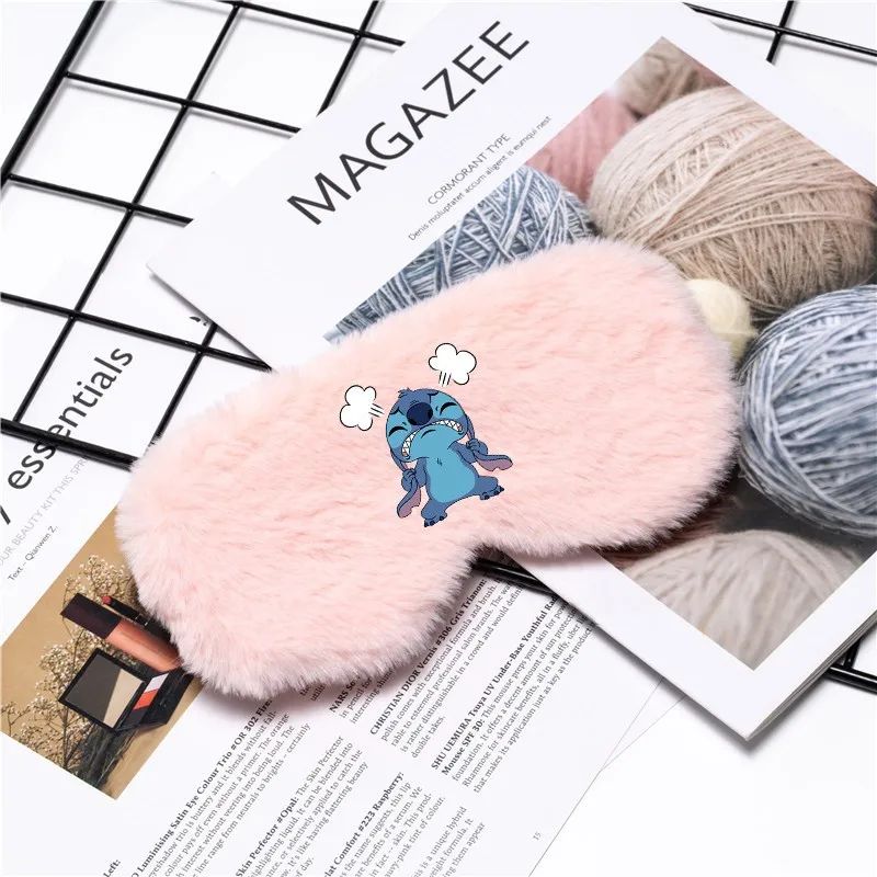 Disney Stitch Peluche Sopracciglio Punto Tinta unita Semplice Stampa di moda Pranzo Sonno Ombreggiatura Sopracciglio universale per uomini e donne