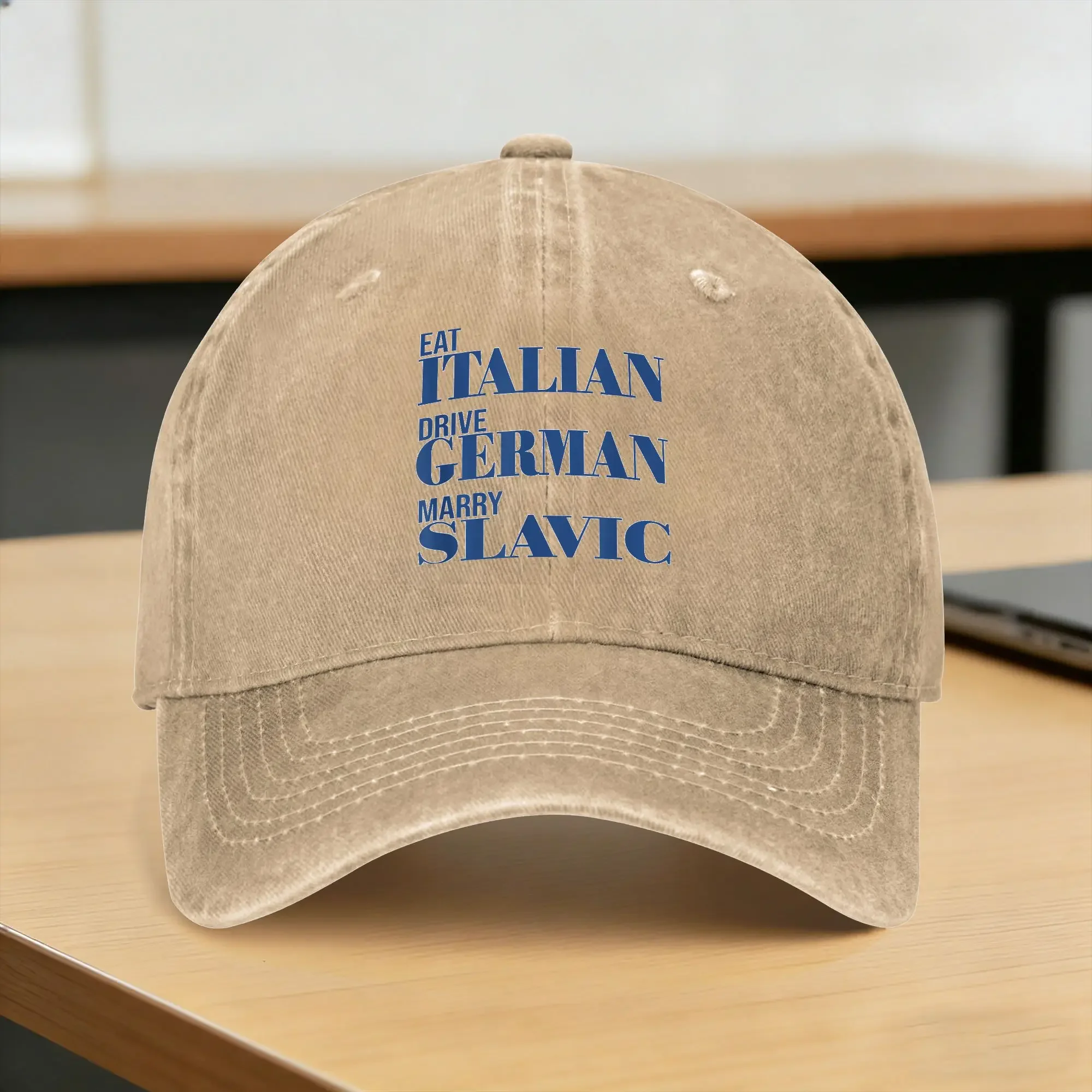 Summer Eat Italian Drive German Marry Slavic Funny Quote Baseball Cap Sun Sun Visor Custom DIY Washed Hip Hop Hats Gym Caps
