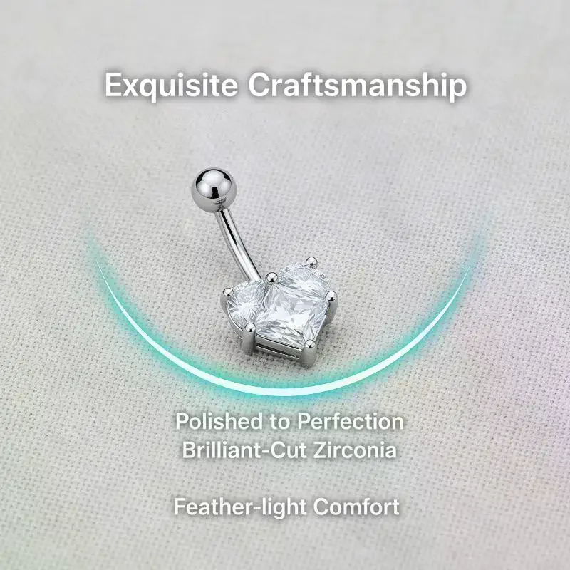 Paslanmaz Çelik Göbek Halkası, - Body Jewelry Types incelemesi ve fiyatı