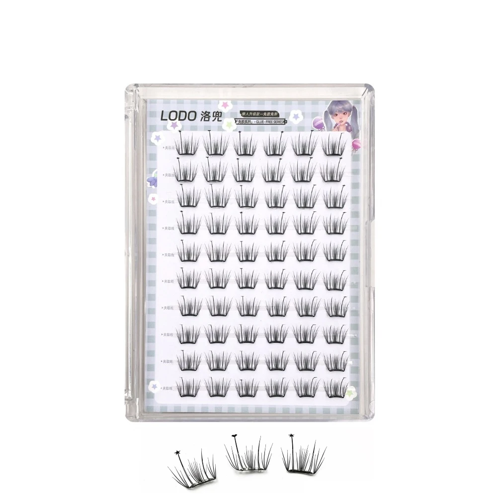 

Segmented Creative False Eyelashes Butterfly Love Heart Shape DIY Eyelashes Extensions Oblique Winged Natural