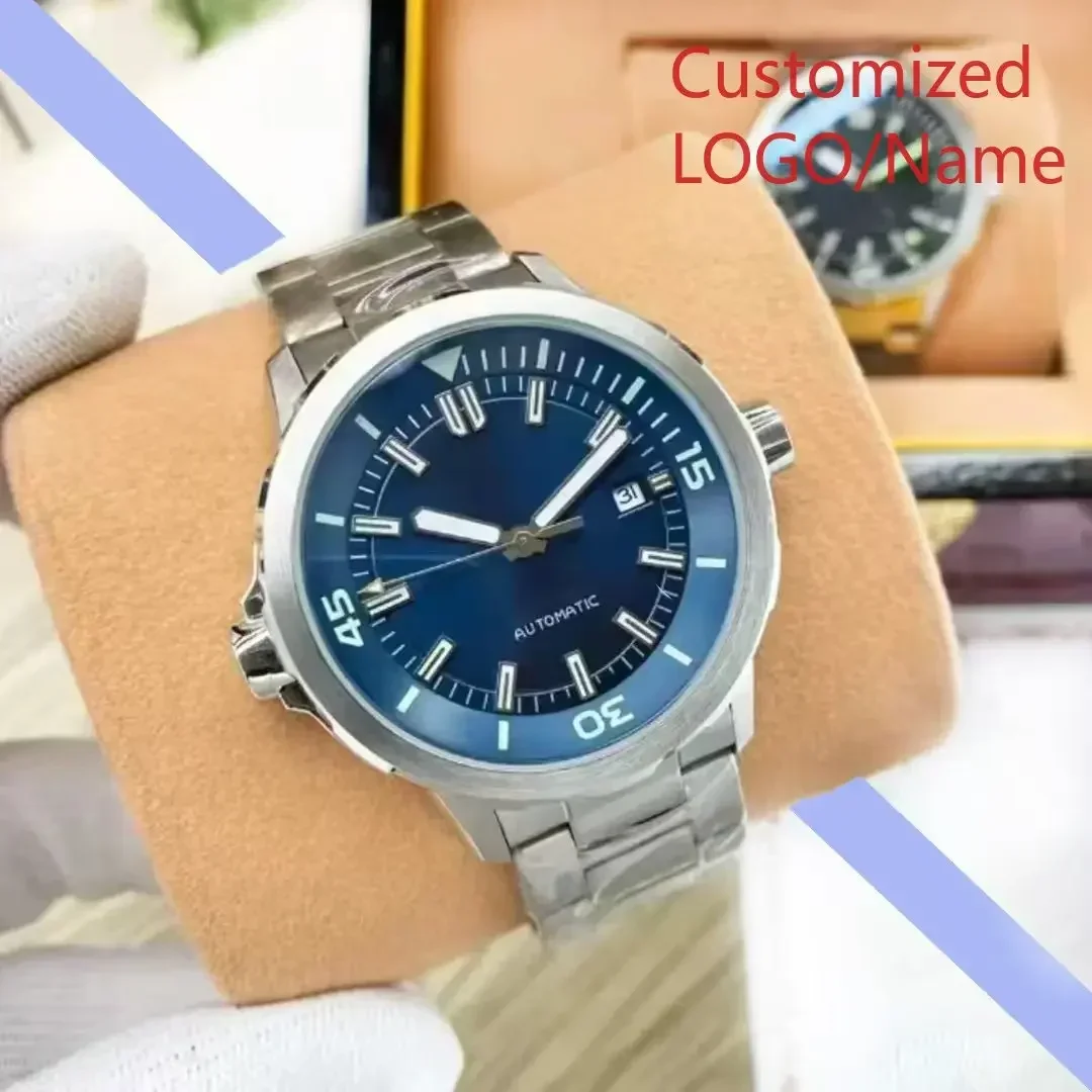 

A11 Store Customized Watch Men Automatic Watch Mechanical Steel Sport Watches Black Blue Rubber Strap Sapphire