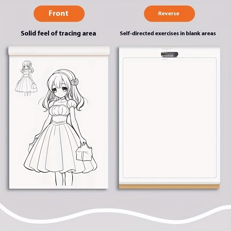 Anime Character Line Art Drawing Book for Beginners – 48 Pages of Simple Hand-Drawn Outlines for Tracing & Practice