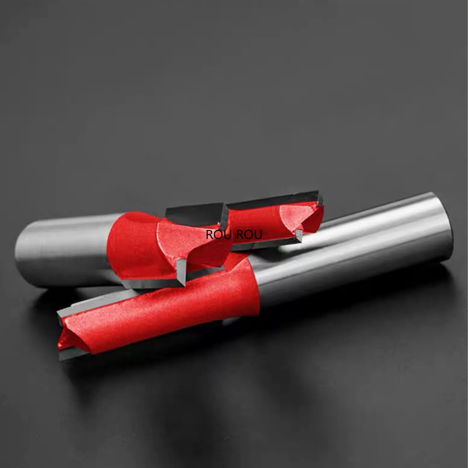 1/2" Shank 2pcs Carbide Woodwork End Milling Cutter 6mm 12.7mm Router Bit Cleaning Bottom Straight Slotting Extended Tool