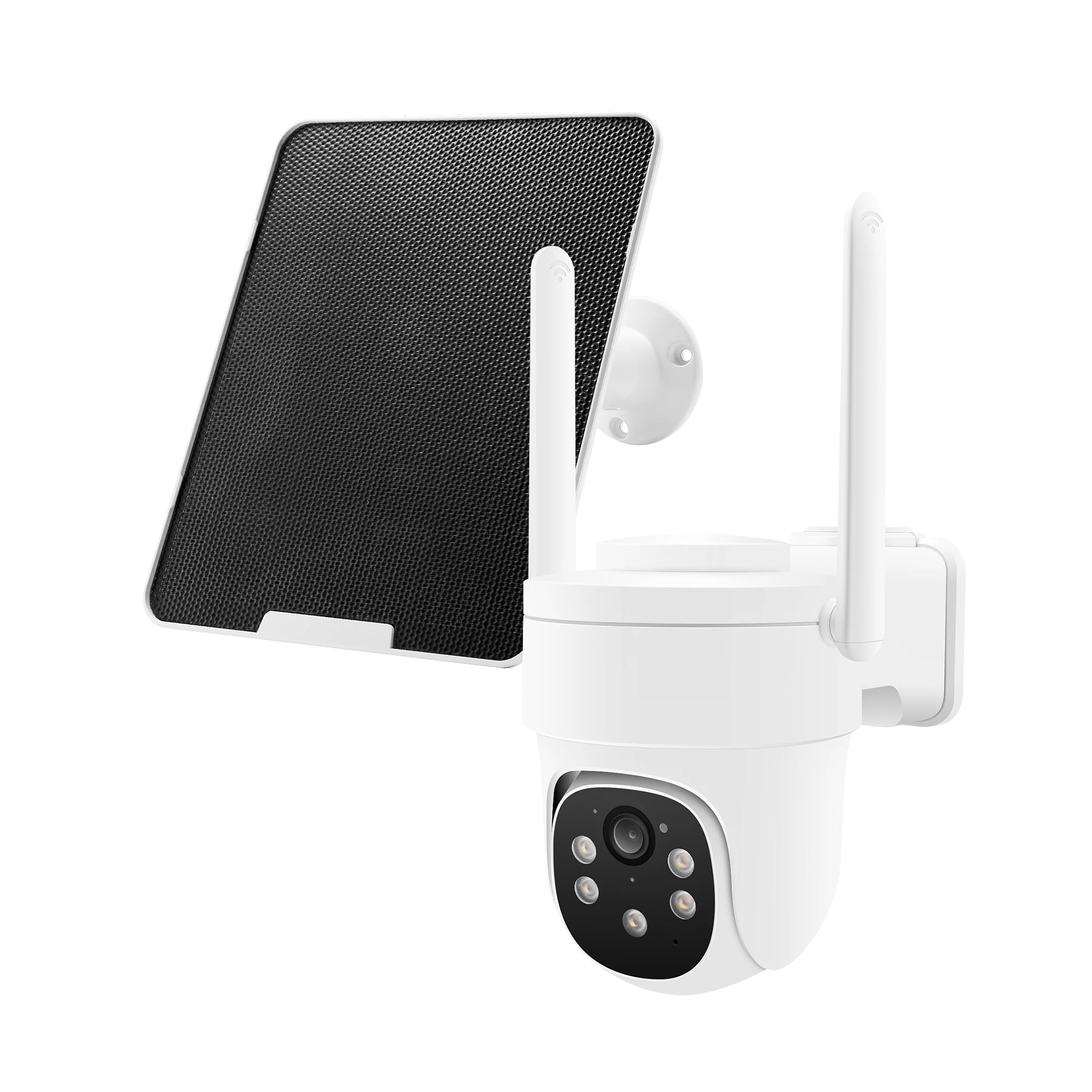 

New Wireless Home Security 2K WiFi Solar Camera PTZ Spotlight&Siren AI Detection Color Night 2-Way Talk Alexa Google Compatible