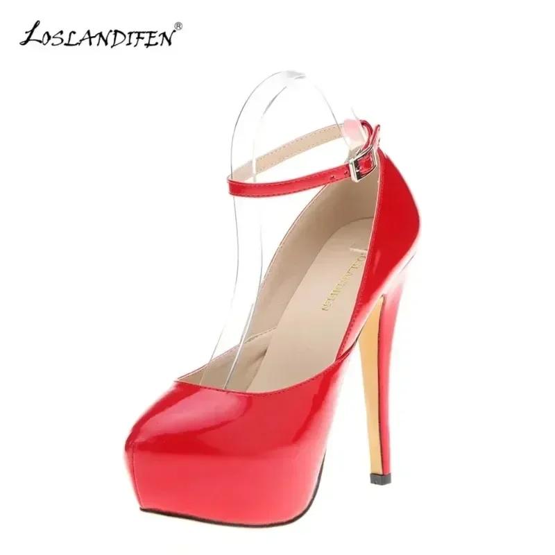 Large Size 35-44 Men Pumps Sexy Platform Peep Toe 14cm Extremely High Heels Stiletto Party Nighclub Unisex Shoes Crossdresser