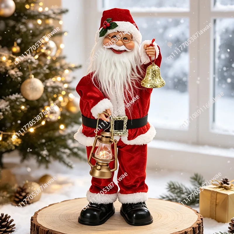 Santa Claus Doll Ornament with Music Standing Santa Claus Christmas Gift Ornament