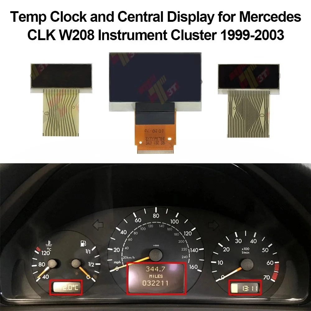 

Temp Clock and Central Display for Mercedes CLK W208, E-Class W210 Instrument