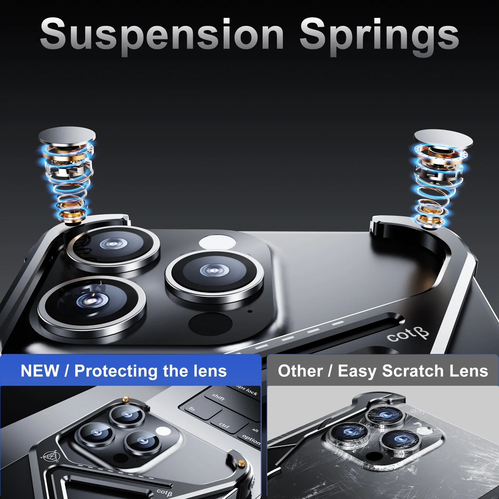 Oatsbasf Geometric Design Metal Phone Case for iPhone 13/14/15 Pro Max Anti-Drop Cell Bumper Frameless Phone Cover w/ Kickstand