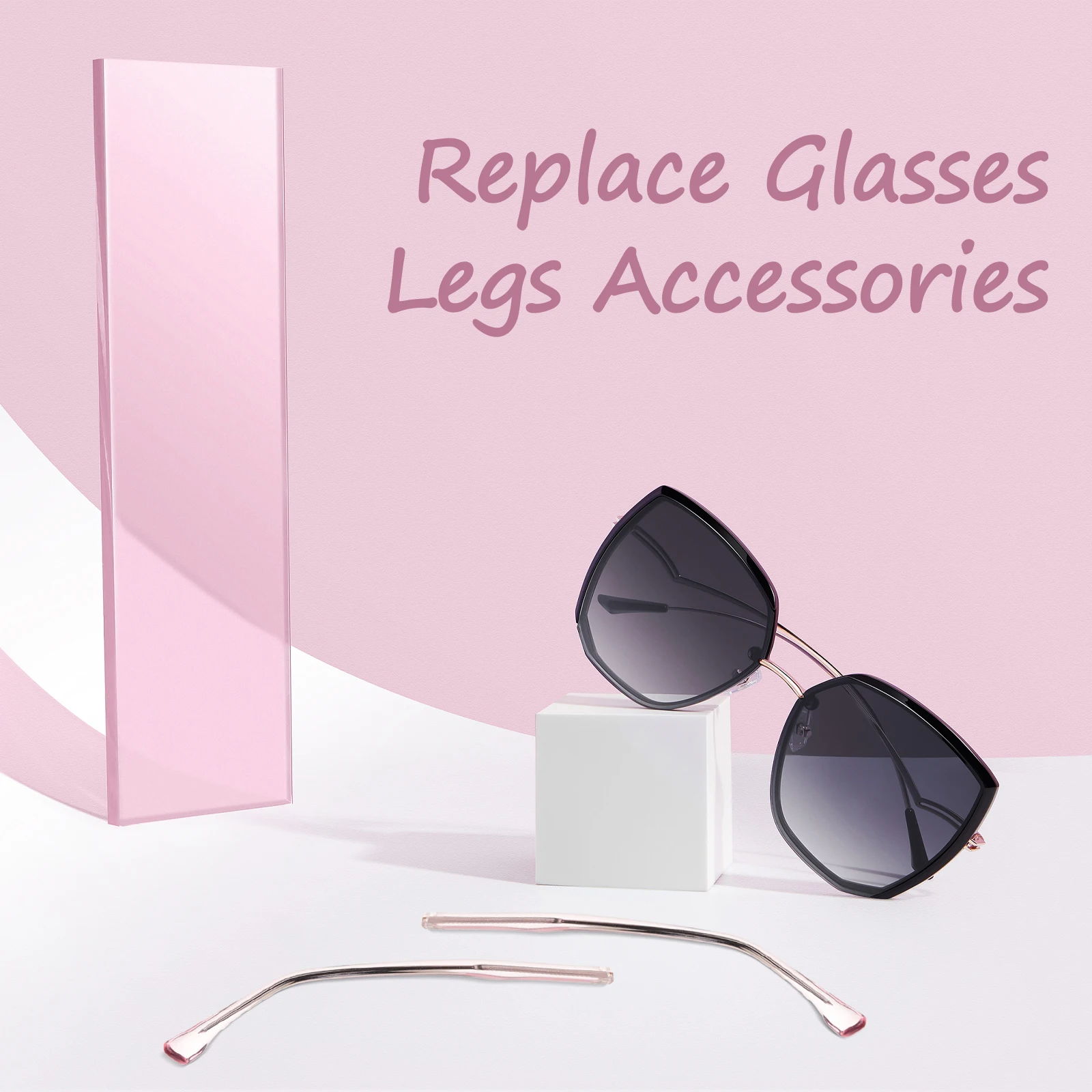 

1 Pair Eyeglasses Replacement Temples Glasses Repair Legs Sturdy Durable Comfortable Easy Install Unbreakable Arm Parts For