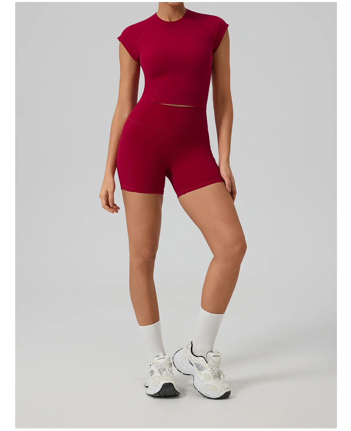 Hearuisavy Gym High Impact Kurzarm-Sport-T-Shirt für Damen, atmungsaktiv, schnell trocknend, eng anliegend, Yoga-Fitness-Tops, Lauf-Workout-T-Shirt – Detail 12