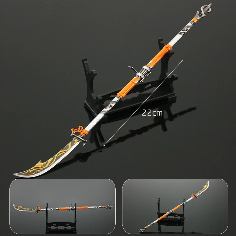 Yongjie Game Peripheral Weapon 22cm Sickle Itachi Shaved Long Gun All Metal Weapon Sword Model Alloy Toy Ornament Gift Boy Toy