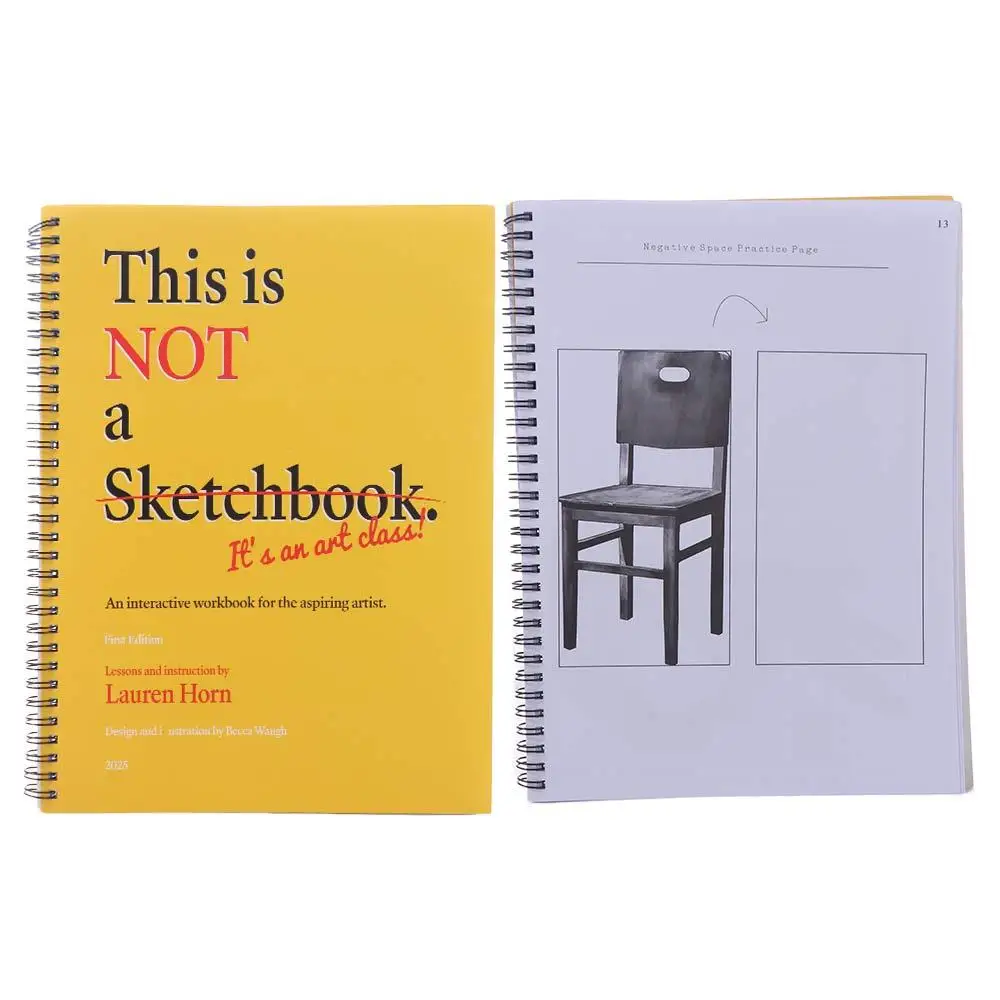 

Professional This Is Not a Sketchbook Interactive Workbook Thick Paper Art Class Drawing Book Stationery with Lined Blank Pages