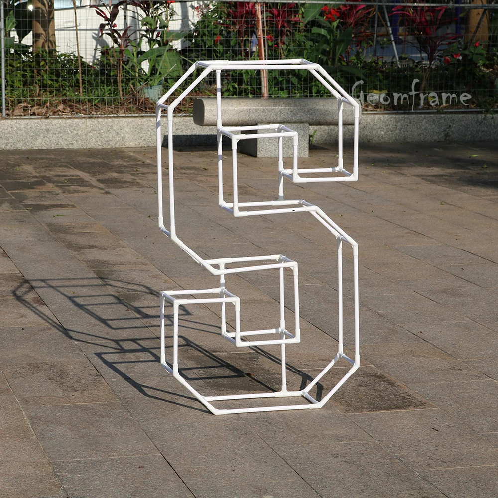 Geomframe 1M Big Gaint Letter S Mosaic Letter Frame for Balloons Number Alphabet Model for Lamp Strip Decor DIY Birthday Party