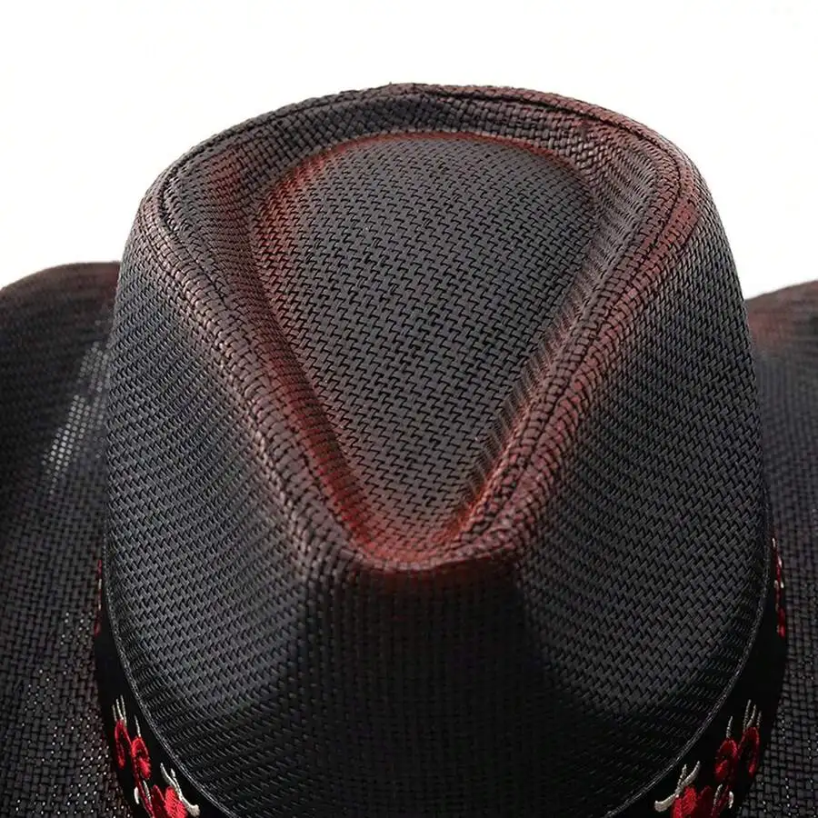 

Unisex Western Cowgirl Hat Straw Sun Hat For Beach Hiking Holiday
