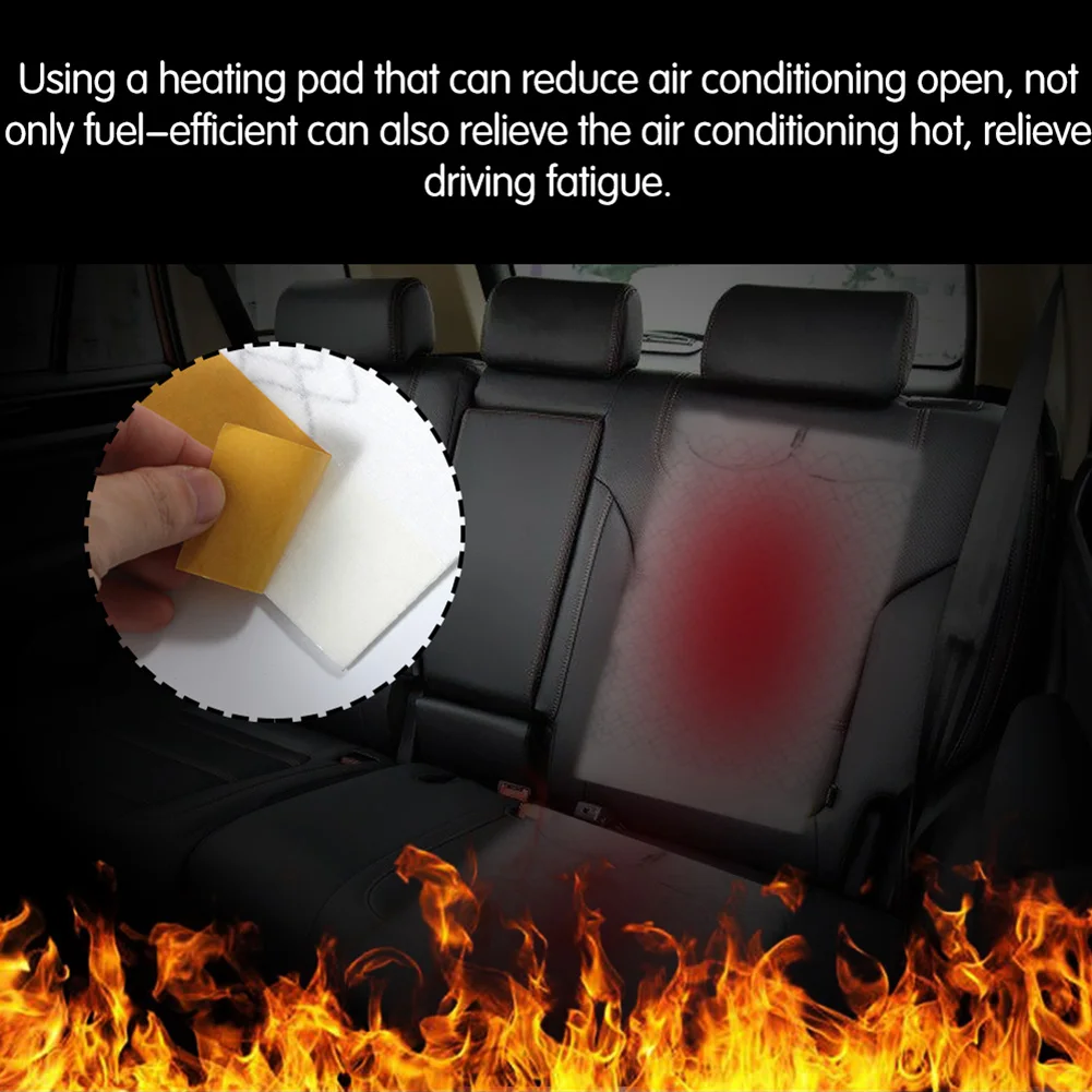 2Pcs 12V Car Carbon Fiber Heater Seat Heating Pads Heater Elements Winter Warmer Heated Car Seat Cushion Cover