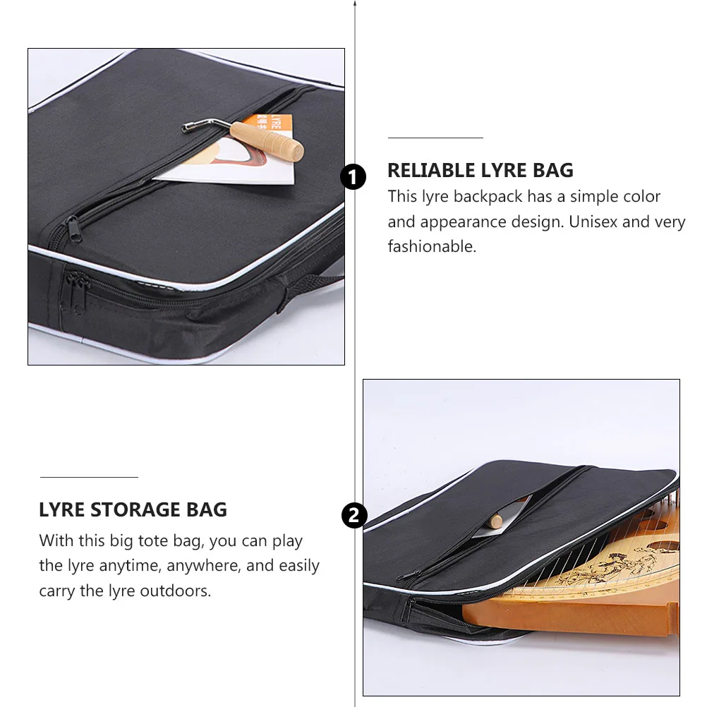

Lightweight Lyre Storage Bag White Polyester Foldable Portable Carrying Pouch Outdoor Music Performance Unisex Design Reliable