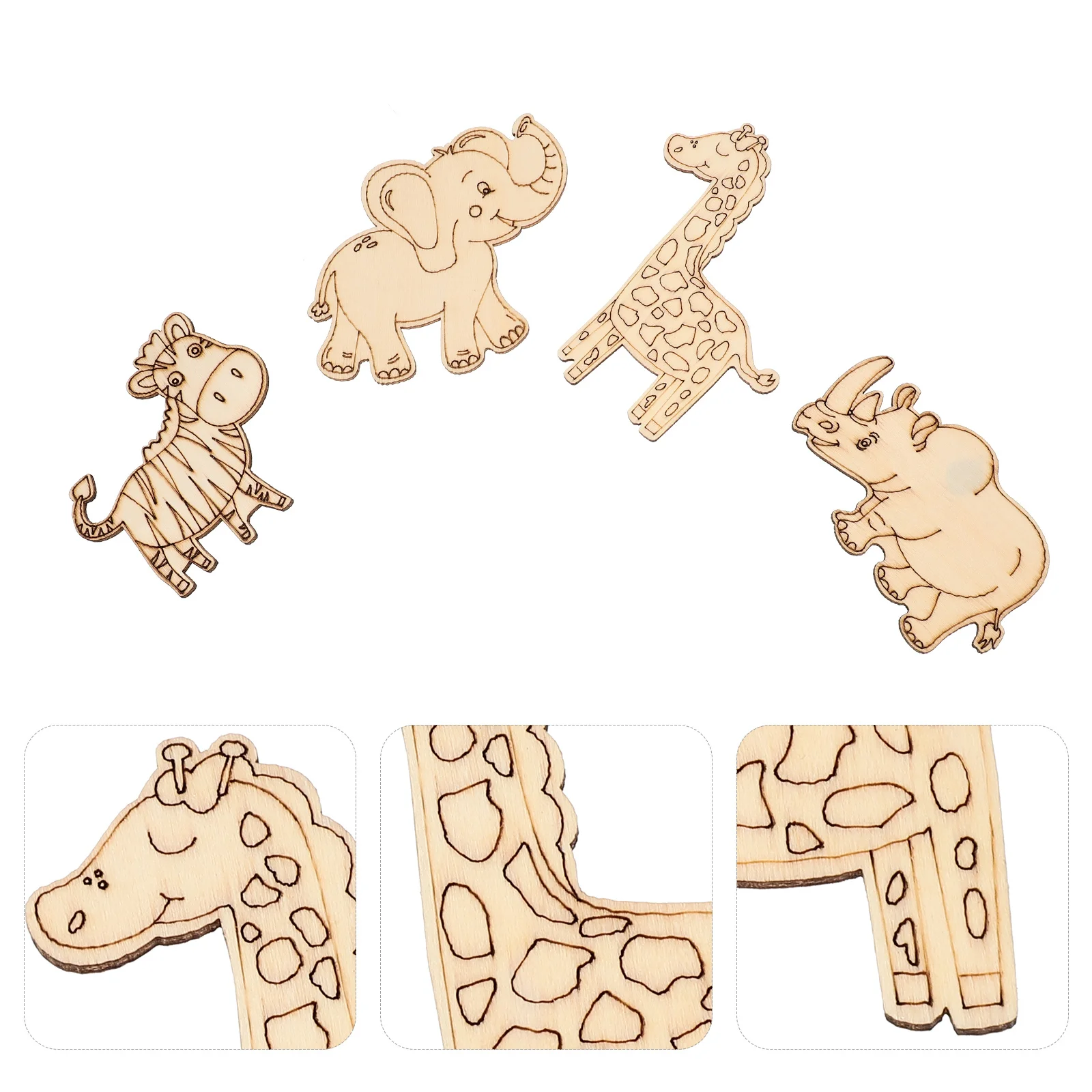 

40Pcs Wooden Animal Cutouts DIY Blank Wood Slices Unfinished Creative Animal Shape Chips for Painting Craft Wood Cutouts