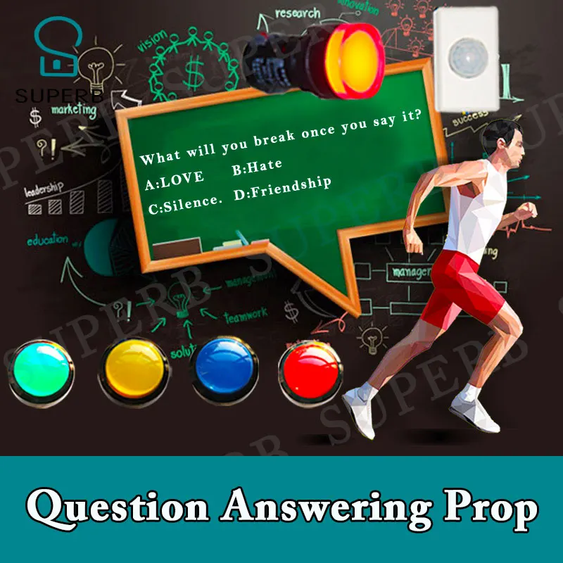 

Superb escape room prop Five questions machine question answering prop ansering all questions to unlock or will be punished