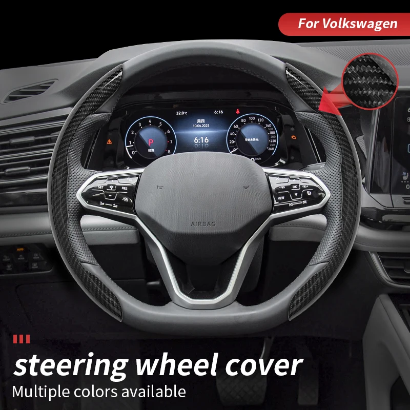 عالية الجودة العملي سيارة الخوخ الخشب غطاء عجلة القيادة مناسبة لفولكس واجن باسات بولو فوكس فينتو تيجوان تيرامونت فايتون #1
