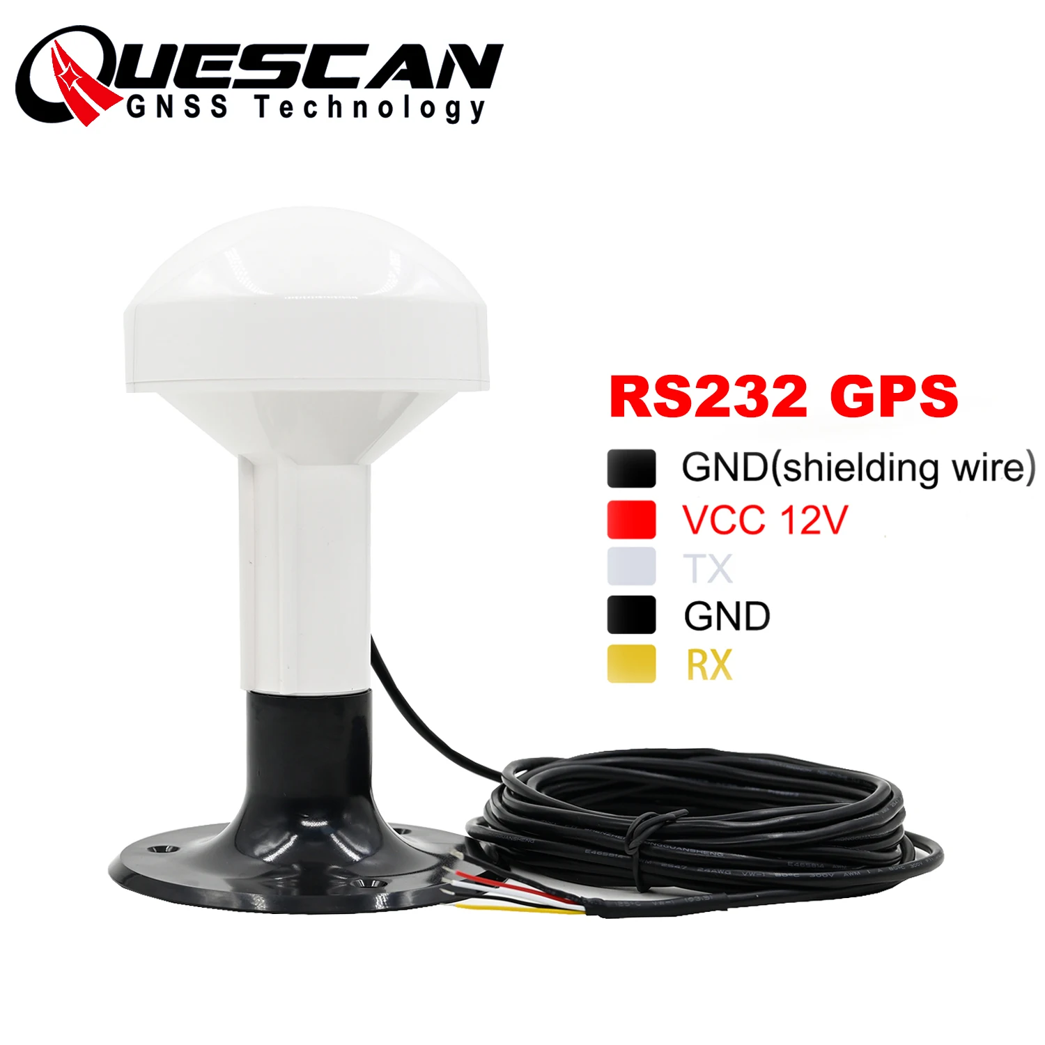 QUESCAN R70L RS232 GPS Receiver Antenna 12V Marine NMEA0183 GPS 4800 Baud 12V 24V Wide Voltage