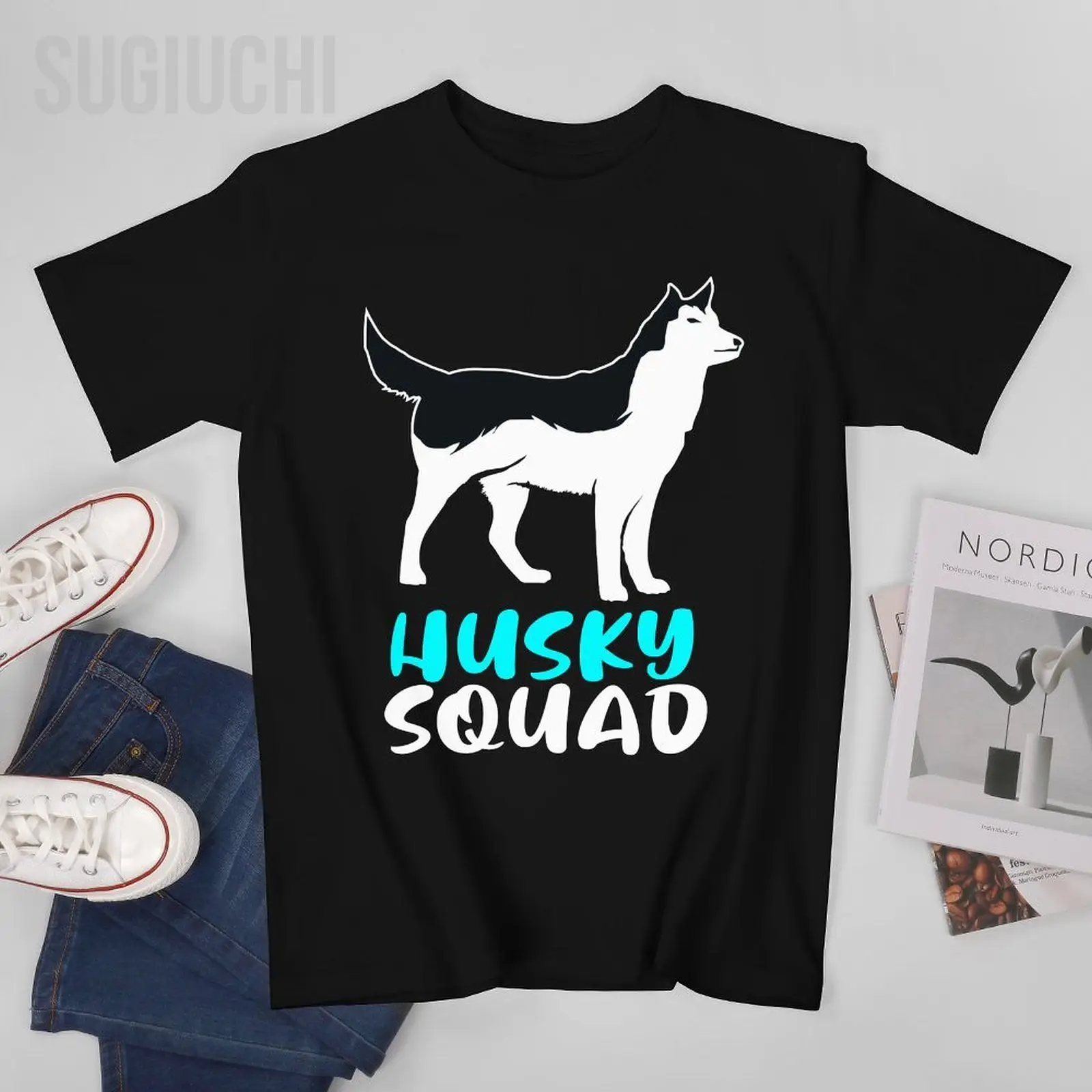 Unisex Men Siberian Husky Dog Squad For The Husky Pack Tshirt Tees T Shirts Women Boys 100% Cotton T-Shirt