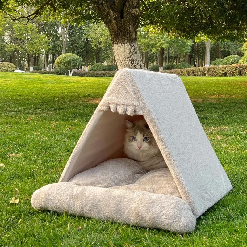 Pet Dog House Kennels Folding Washable Tent Puppy Cat Bed Indoor Outdoor Home Playing Dog Teepee Supplies Pet Bed