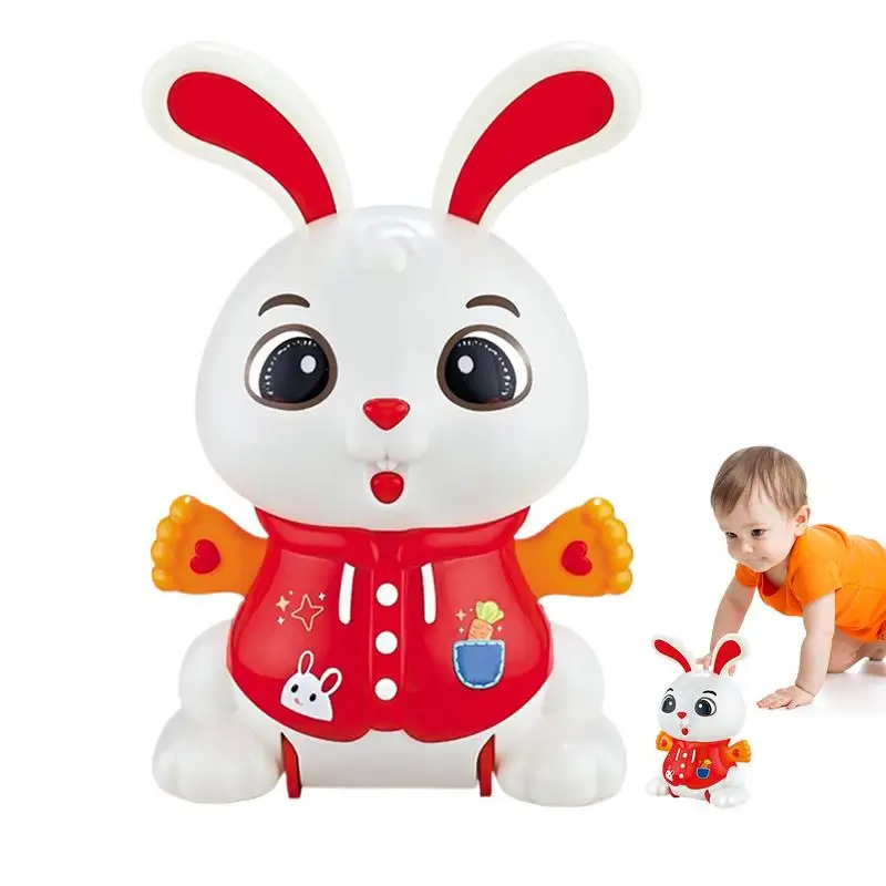 Musical Dancing Toy Fun Moving Crawling Rabbit Toy Cute Light Up Dancing Bunny With Music For Boys Girls Toddler Birthday