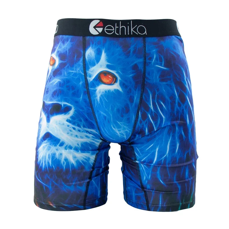 ETHIKA Fashion Print Men Underwear Boxers Briefs Cueca Panties Lingerie Man Underpants Sexy Boxershorts Trunks Plus Size Shorts