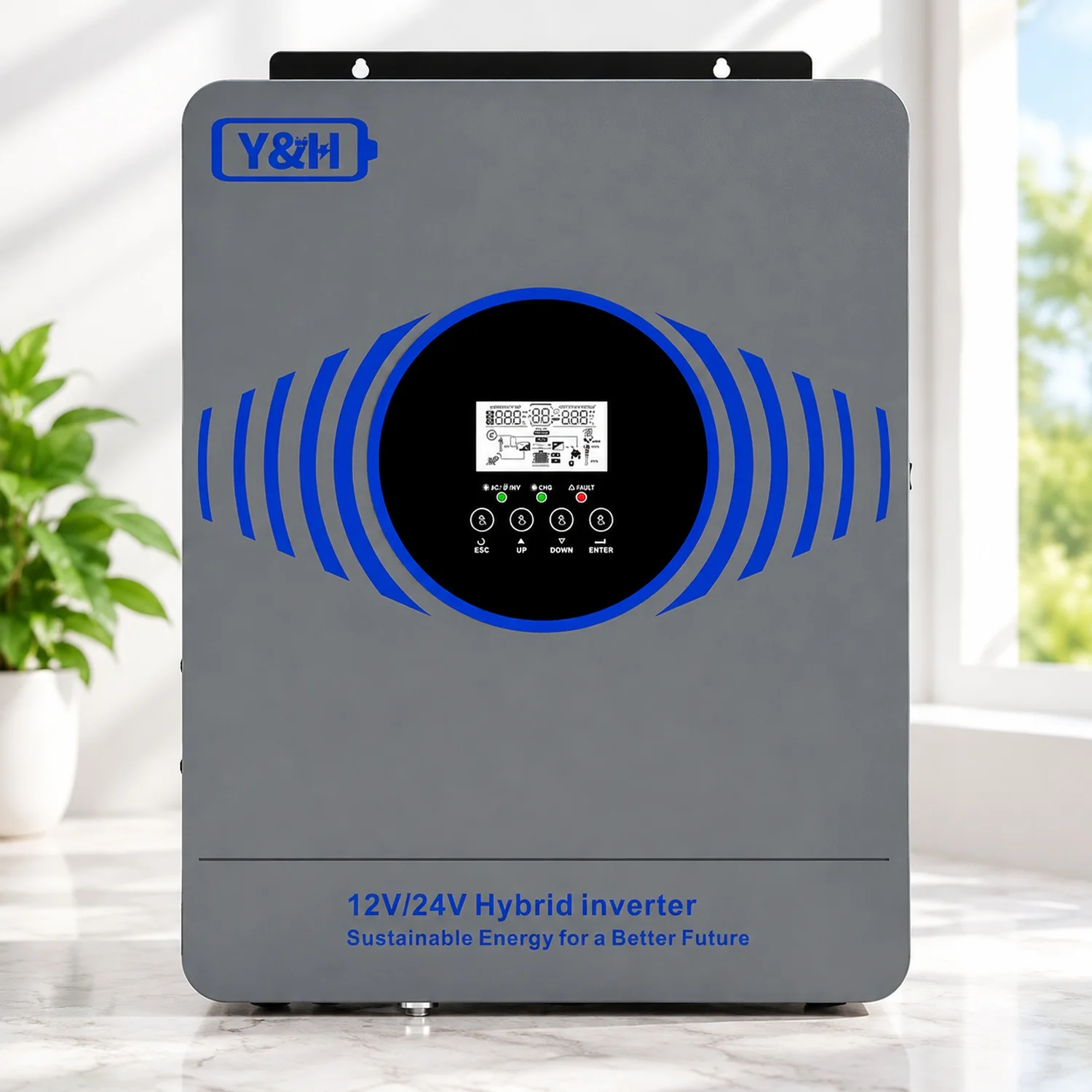 4200W Hybrid Solar Inverter AC230V to DC12V/24V Pure Sine Wave Off-Grid, Built-in 100A MPPT Controller, Max PV 4000W