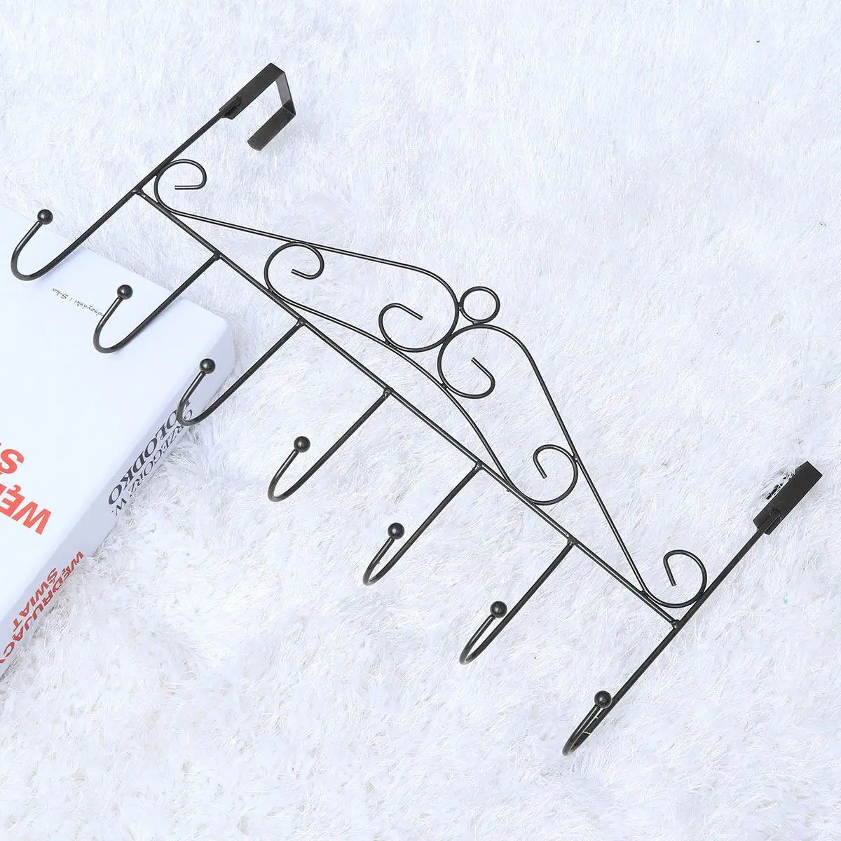 

7 Hooks Door Hanger Heavy Duty Towel Coat Hat Clothing Iron Holder for Home Office Hotel Decor Coffee Color