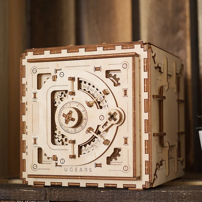 3D three-dimensional puzzle wooden password safe creative handmade model adult birthday gift