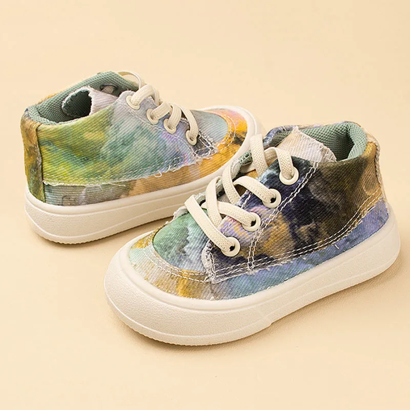 

New Arrival Tie-dye Boys Girls Canvas Shoes Fashion Kids Sneakers Soft Soles Spring Autumn Toddler Children Sport Shoes CSH1656
