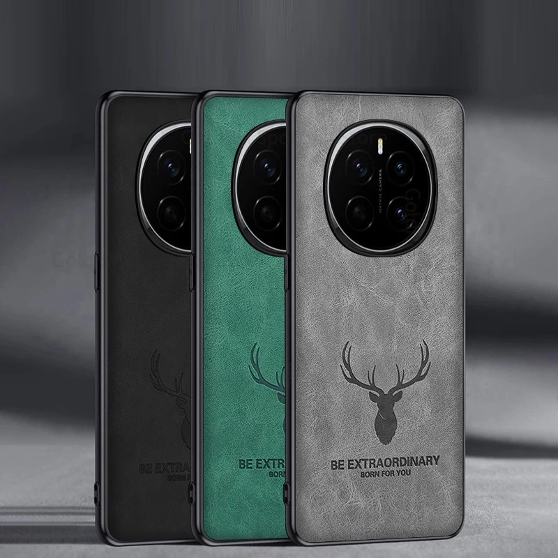 Shell For Honor Magic 7 Pro 3D Cartoon Elk Deer Head Leather Phone Case For HONOR Magic7 6 5 4 Ultimate Holster Shockproof Cover