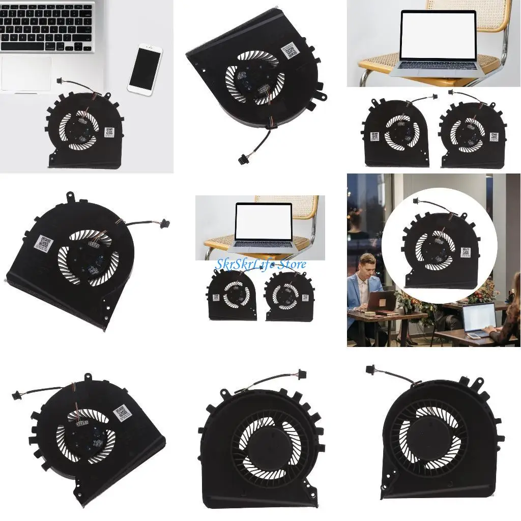 

E65E Replacement Laptop Cooling Fan 5V 4pin 4-wires Radiator for HP Pavilion 15-DK