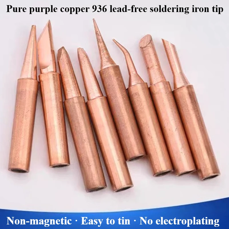 10PCS Copper Soldering Iron Tip I/B/K/2.4D/3C 900M-T Welding Tip Head Tools Inside Hot Bare Copper Electric Soldering Iron Tools