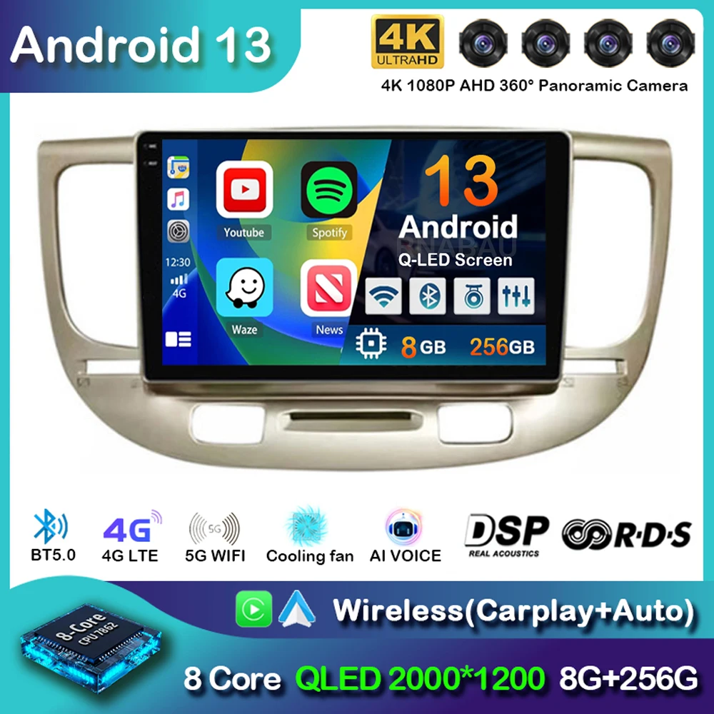 

Автомагнитола на Android 13 для KIA RIO 2 RIO2 2005-2011 с GPS