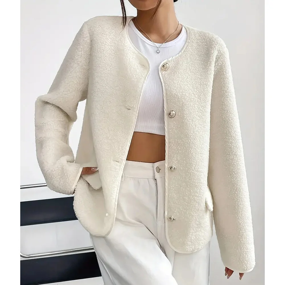 For Summer Beach Women Fleece Jacket Summer Outerwear Polyester Fabric Solid Color Design Medium Elasticity Regular Length