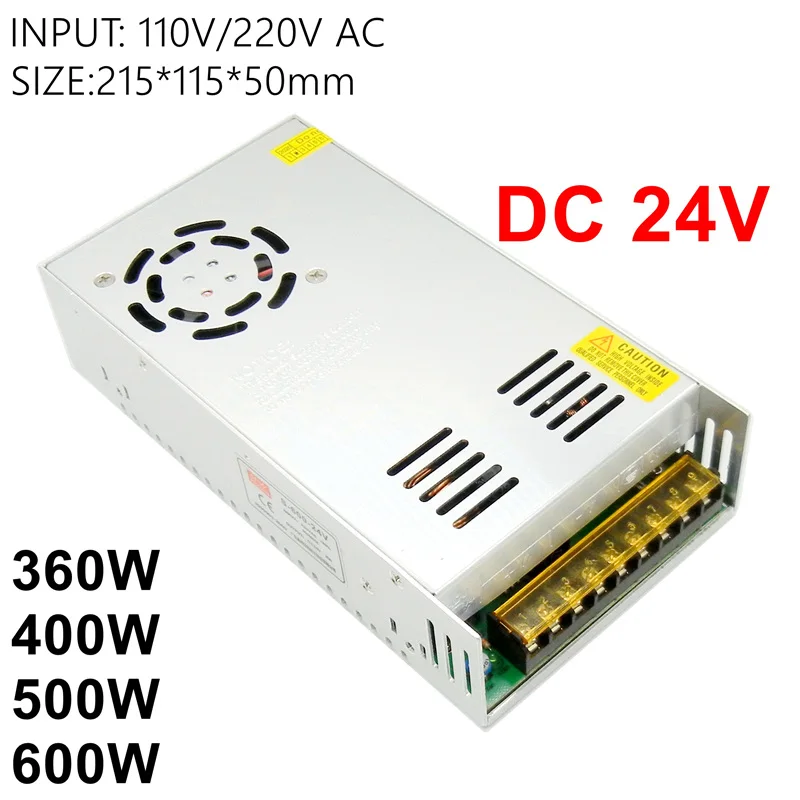 

Switching Power Supply AC 110V~220V To DC 24V LED Power Adapter Driver 15A 20A 25A 360W 400W 500W 600W Lighting Transformer