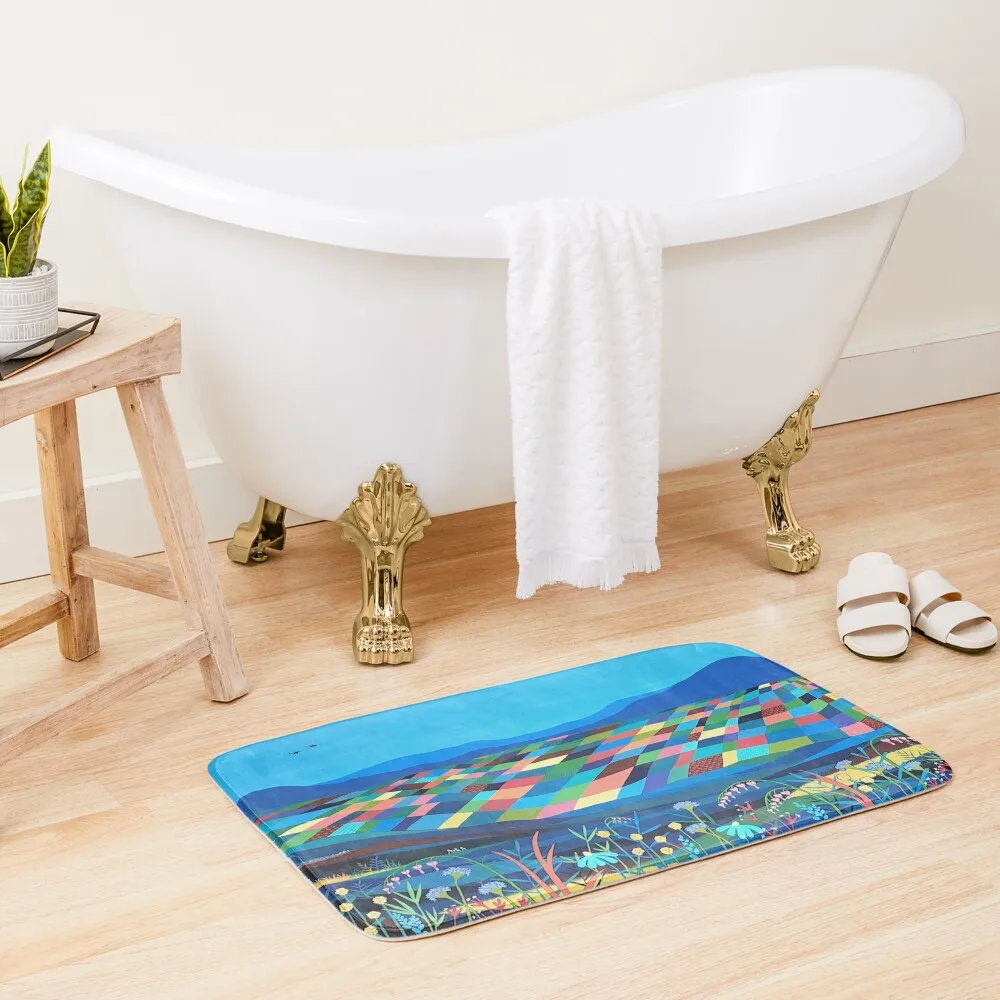 

Mountains Beyond The Wild Flowers Bath Mat Anti-Slip Bathtub Bathroom Rug Mat