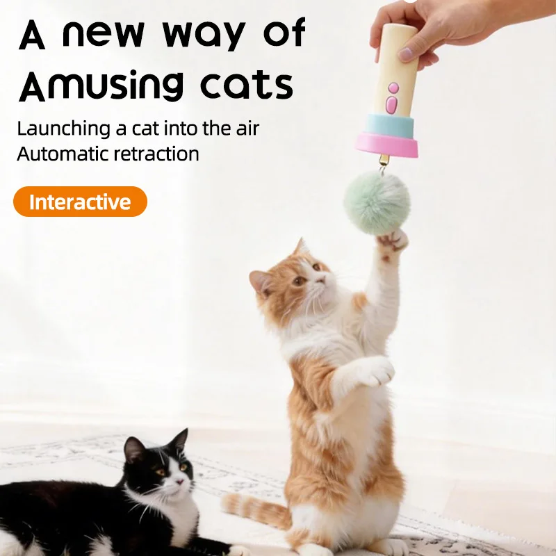 

Popular Pet Electric Fishing Device For Cats - Cat Toy That Can Automatically Retract The Launcher And Is A Cat Teasing Stick