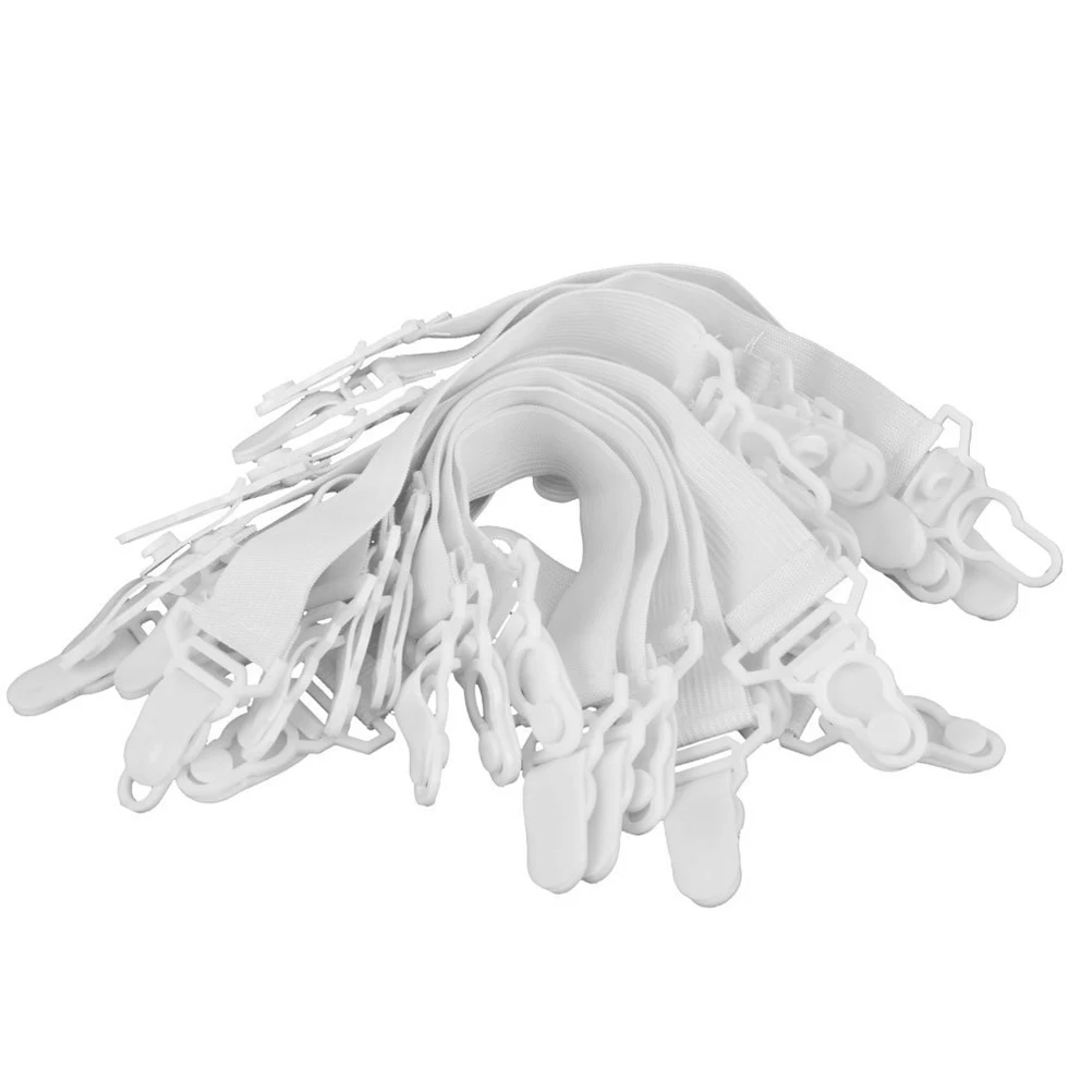 

16pcs Bed Sheet Grippers White Elastic Clips Sheet Fasteners For Mattress Covers Satin Sheets Home Hotel Hospital 22X2.5Cm Hard